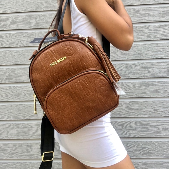 steve madden cognac backpack